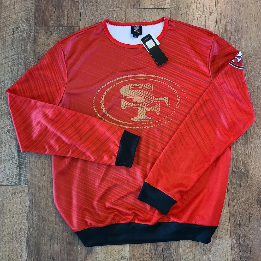 San Francisco 49ers Mens Shirt Large Red Long Sleeve Football NFL Team Apparel